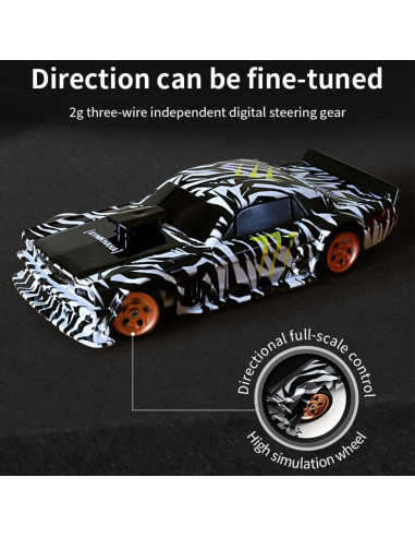 Coche Drift RC 1/43 Funnyndiy Plata 4WD 15 KM/H RTR