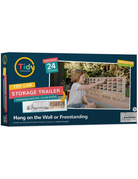 Organizador de Autos de Juguete Tidy Treasures - Madera 24 Autos Organizador de Autos de Juguete Tidy Treasures - Madera 24 Autos