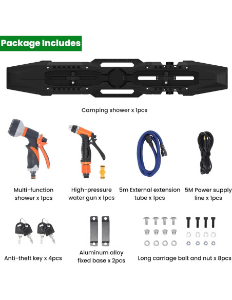 Tanque de Agua Just-V 30 Litros con Ducha para Camping