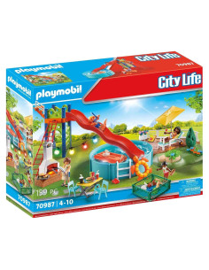 Fiesta en la Piscina Playmobil 70987 con Tobogán y Accesorios