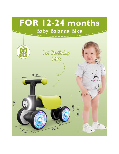 Bicicleta de Equilibrio Colorida Doselie para Bebés 12-24 Meses