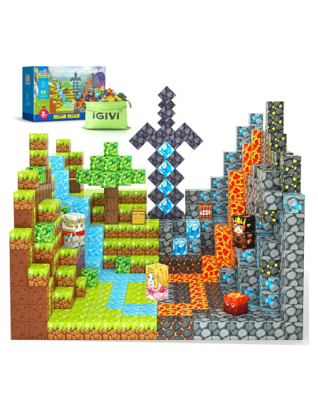 Bloques Magnéticos IGIVI Set Valle de Lava 1" para Niños