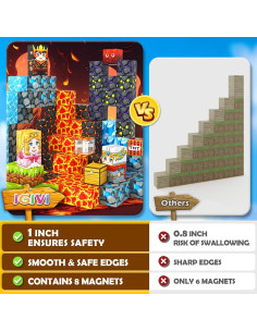 Bloques Magnéticos IGIVI Set Valle de Lava 1" para Niños 2