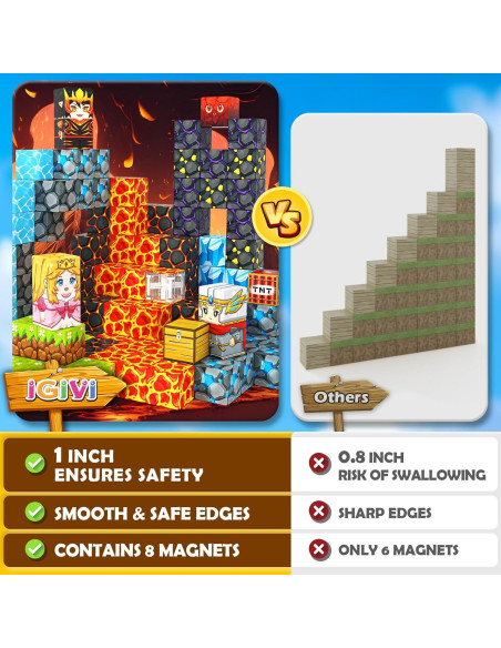 Bloques Magnéticos IGIVI Set Valle de Lava 1" para Niños