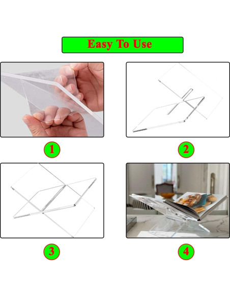 Soporte de Libro Acrílico Amlits Grande para Cocina y Lectura