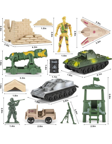 Set de Juguetes de Soldados Divwa 160 Piezas Segunda Guerra