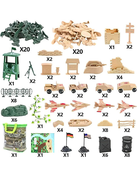 Conjunto de Soldados de Juguete 3 Nutrias 120PCS