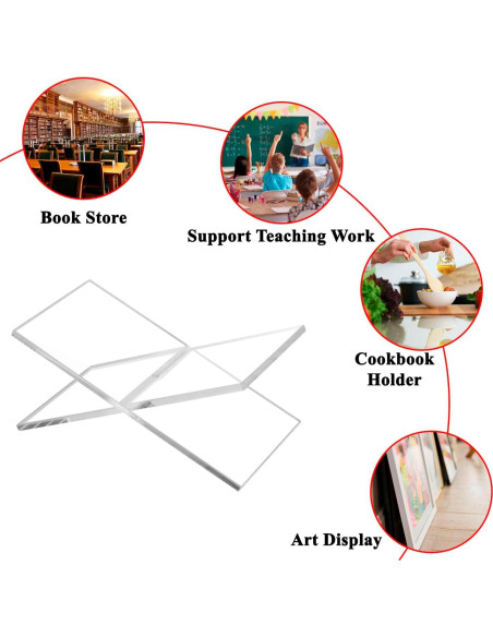 Soporte de Libro Acrílico Amlits Grande para Cocina y Lectura