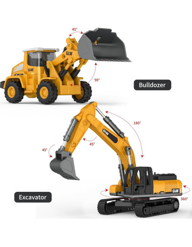 Set de Juguetes de Construcción PUPU PIG - Camión, Excavadora y Bulldozer