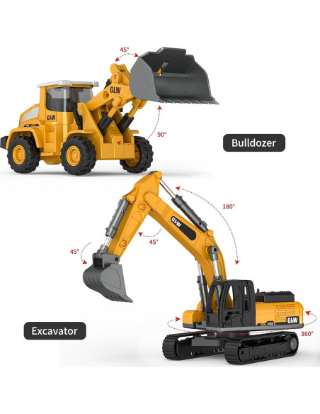 Set de Juguetes de Construcción PUPU PIG - Camión, Excavadora y Bulldozer