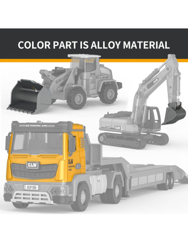 Set de Juguetes de Construcción PUPU PIG - Camión, Excavadora y Bulldozer