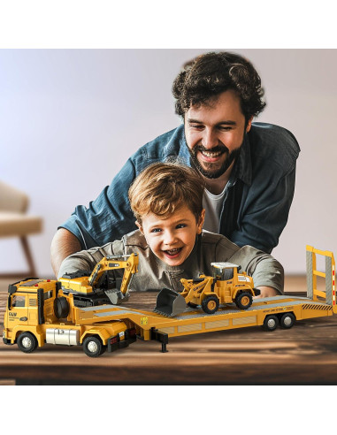 Set de Juguetes de Construcción PUPU PIG - Camión, Excavadora y Bulldozer