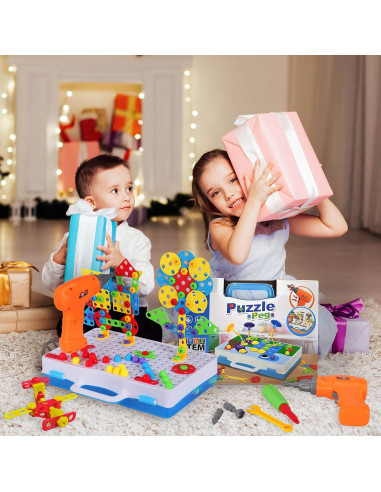 Juego de Construcción STEM SUPSTEM 224 Piezas con Taladro