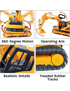 Excavadora de Construcción Liberty Imports 1:22 Grande 2
