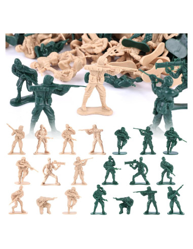 100 Figuras de Soldados de Juguete SHINDEL Verde Amarillo