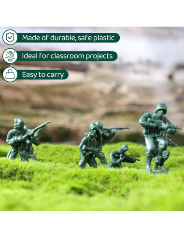 100 Figuras de Soldados de Juguete SHINDEL Verde Amarillo