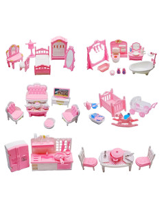 Juego de Muebles para Casa de Muñecas SHENGJIAAO 75 Piezas
