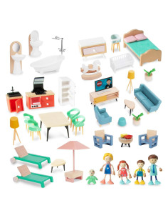 Juego de Muebles Casa de Muñecas 43 Piezas Beijng Feize