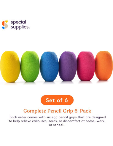 Agarraderas de Lápiz Ergonómicas Suministros Especiales - 6 Piezas