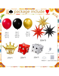 Kit de arco de globos casino AobkDeco 138 piezas 2