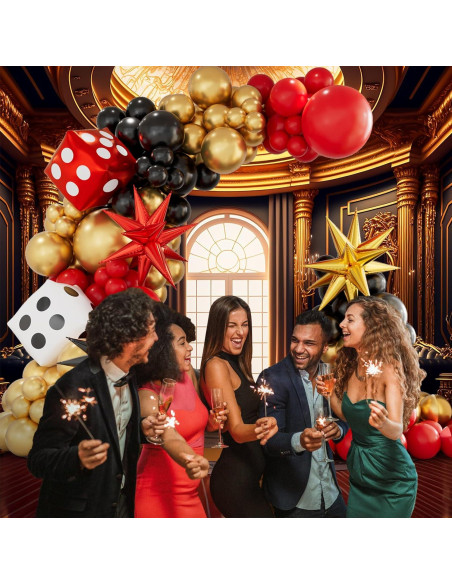 Kit de arco de globos casino AobkDeco 138 piezas Kit de arco de globos casino AobkDeco 138 piezas