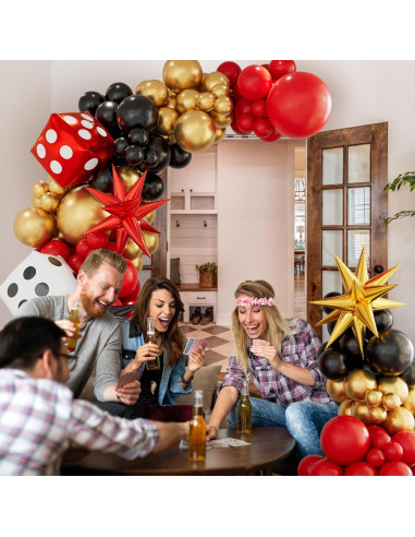 Kit de arco de globos casino AobkDeco 138 piezas
