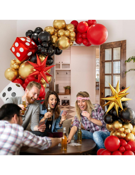 Kit de arco de globos casino AobkDeco 138 piezas Kit de arco de globos casino AobkDeco 138 piezas