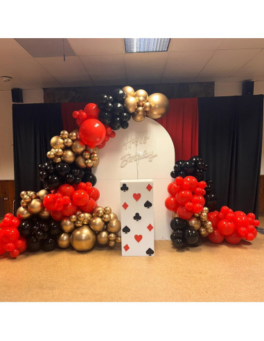 Kit de arco de globos casino AobkDeco 138 piezas