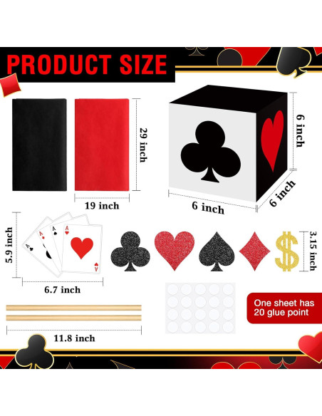 Zhanmai 4 Cajas de Decoración Fiesta Casino 15x15x15cm