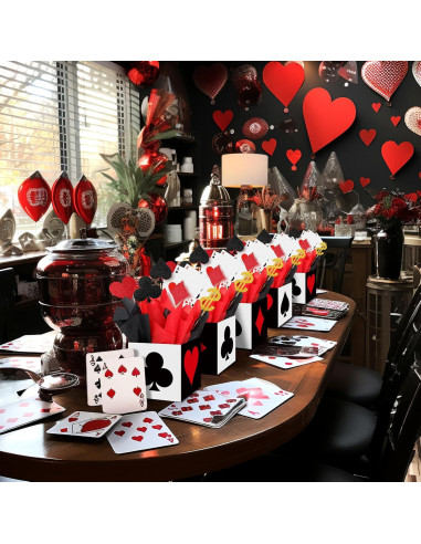 Zhanmai 4 Cajas de Decoración Fiesta Casino 15x15x15cm