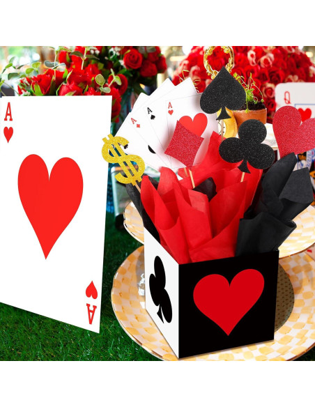 Zhanmai 4 Cajas de Decoración Fiesta Casino 15x15x15cm