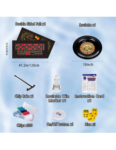 Juego de Ruleta y Craps WodGod con Fieltro Doble Cara 120x60cm 2