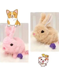 Juguete Interactivo Conejo Realista TINSOL 20 cm Marrón 2