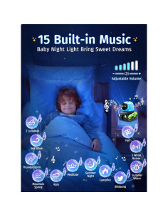 Proyector de Luz Nocturna Robot PIKOY 12 Películas 360 2