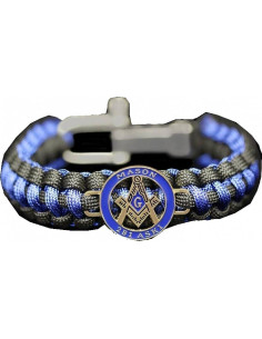 Pulsera de Supervivencia Mason Paracord Ajustable Negro 2