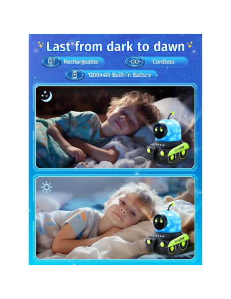 Proyector de Luz Nocturna Robot PIKOY 12 Películas 360