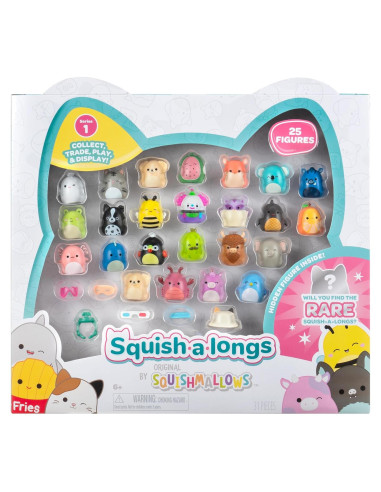 Paquete de 25 Mini-Squish-a-longs Jazwares 2.54 cm con Accesorios