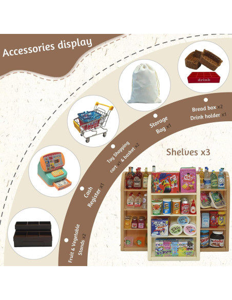 Juego de Carrito de Compras Mini Kimo 180 Piezas Educativo