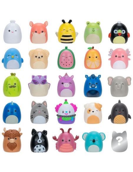 Paquete de 25 Mini-Squish-a-longs Jazwares 2.54 cm con Accesorios