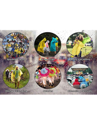 Ponchos de Lluvia Reutilizables Cosowe para Niños 110x55cm