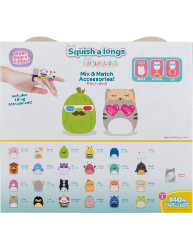 Paquete de 25 Mini-Squish-a-longs Jazwares 2.54 cm con Accesorios