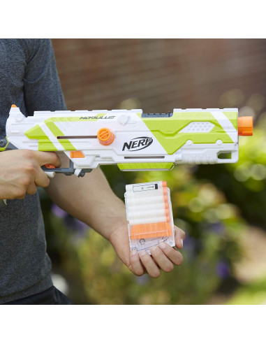 Blaster Nerf Modulus Longstrike CS-6 con Accesorios y 18 Dardos