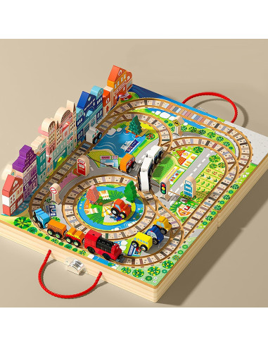 Juego de Bloques de Madera Migargle Tren Educativo 3-5 Años