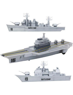 Portaaviones Juguete deAO con Aviones y Barco de Suministro 2