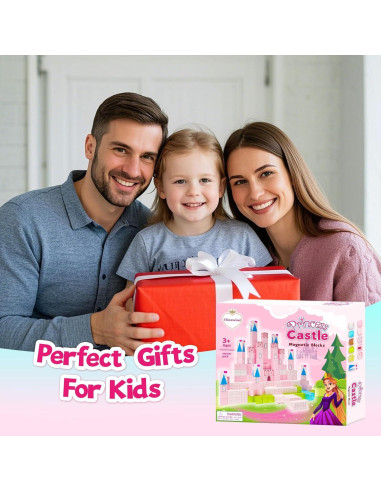 64 Piezas Bloques Magnéticos Hiwawind Castillo Princesa