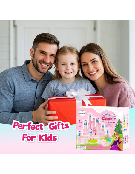 64 Piezas Bloques Magnéticos Hiwawind Castillo Princesa