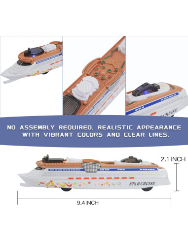 Barco de Crucero OTONOPI Juguete con Luz y Sonido 24.1cm
