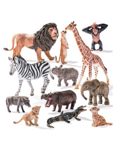 12 Figuras de Animales Safari Zoopal - Juguetes Educativos
