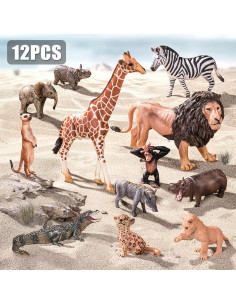 12 Figuras de Animales Safari Zoopal - Juguetes Educativos 2