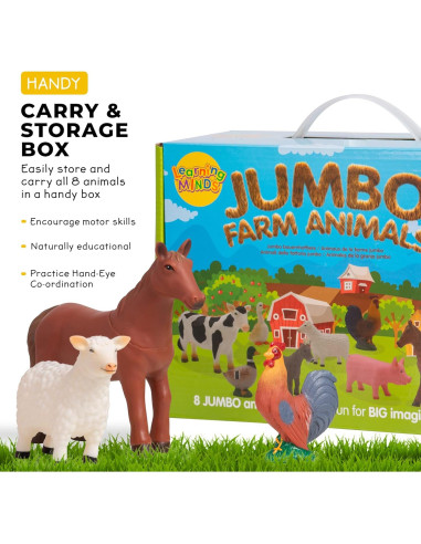 Juego de 8 Figuras de Animales de Granja Learning Minds